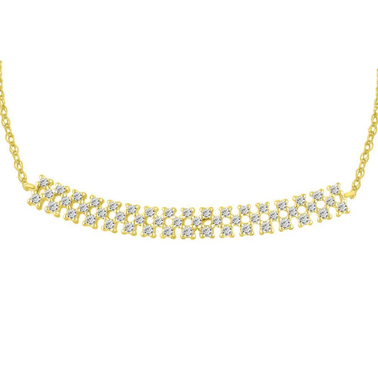 LADIES NECKLACE 0.25CT ROUND DIAMOND 10K YELLOW GOLD