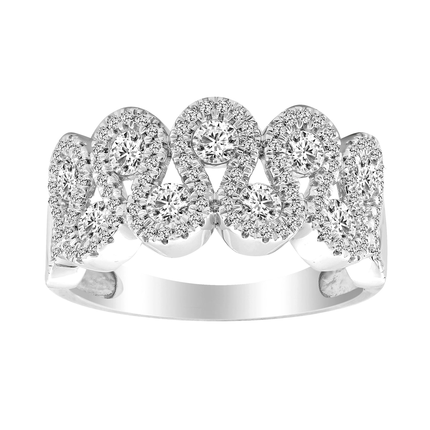 LADIES RING 1.00CT ROUND DIAMOND 14K WHITE GOLD