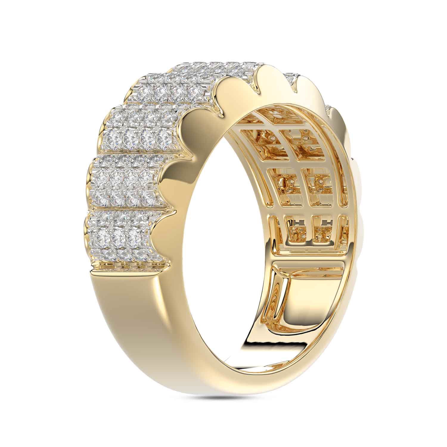 MEN'S BAND 1.00CT ROUND DIAMOND 10K YELLOW GOLD