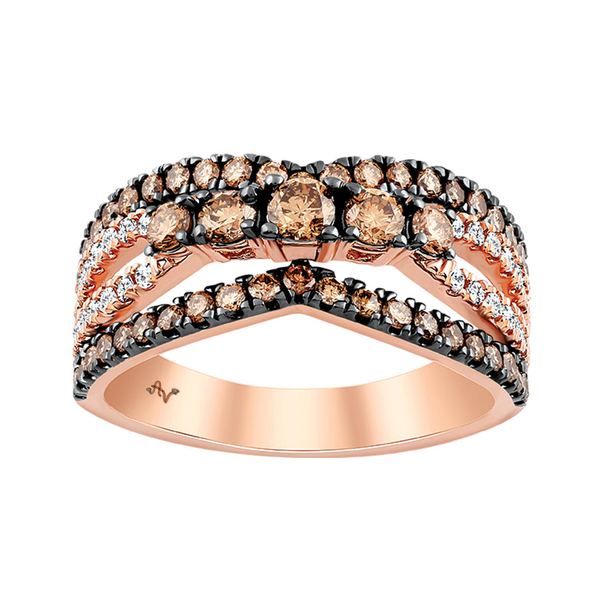 LADIES RING 1.00CT ROUND DIAMOND 14K ROSE GOLD