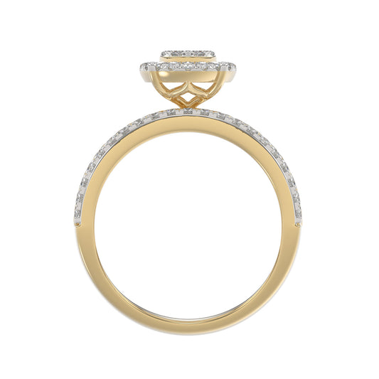 LADIES TRIOS SET 1.50CT ROUND DIAMOND 10K YELLOW GOLD