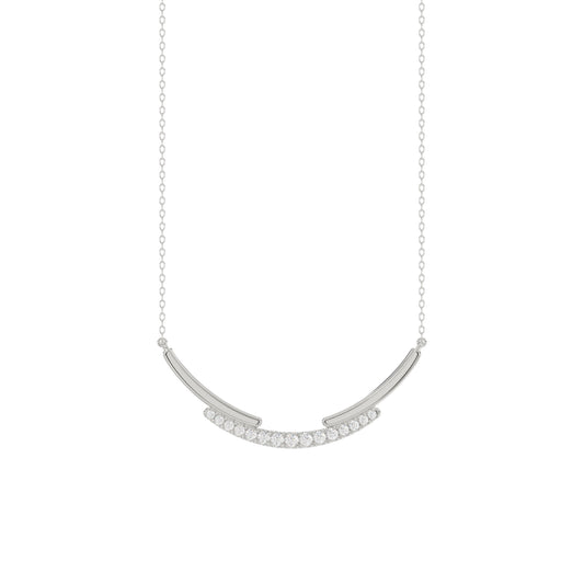 LADIES NECKLACE 0.25CT ROUND DIAMOND 14K WHITE GOLD