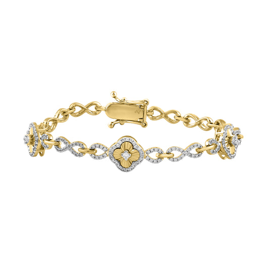 LADIES BRACELET 1.00CT ROUND DIAMOND 14K YELLOW GOLD