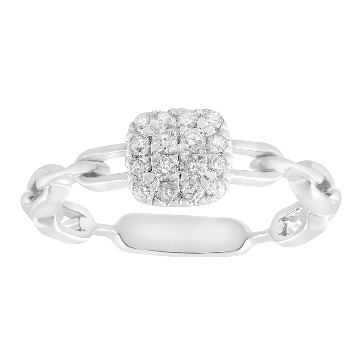 LADIES RING 0.20CT ROUND DIAMOND 14K WHITE GOLD