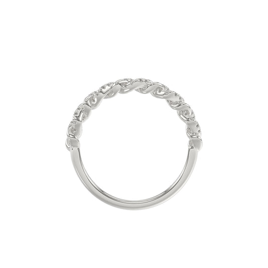 LADIES RING 0.15CT ROUND DIAMOND 14K WHITE GOLD