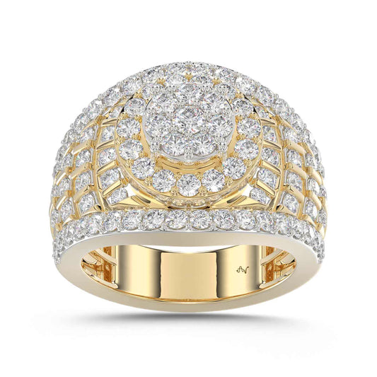 LADIES RING 2.00CT ROUND DIAMOND 10K YELLOW GOLD