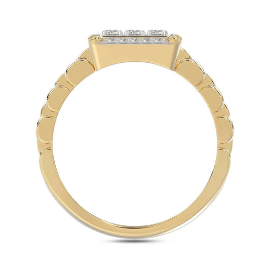 LADIES RING 1.00CT ROUND DIAMOND 10K YELLOW GOLD