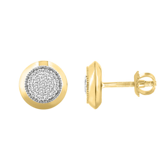 LADIES EARRINGS 0.25CT ROUND DIAMOND 10K YELLOW GOLD