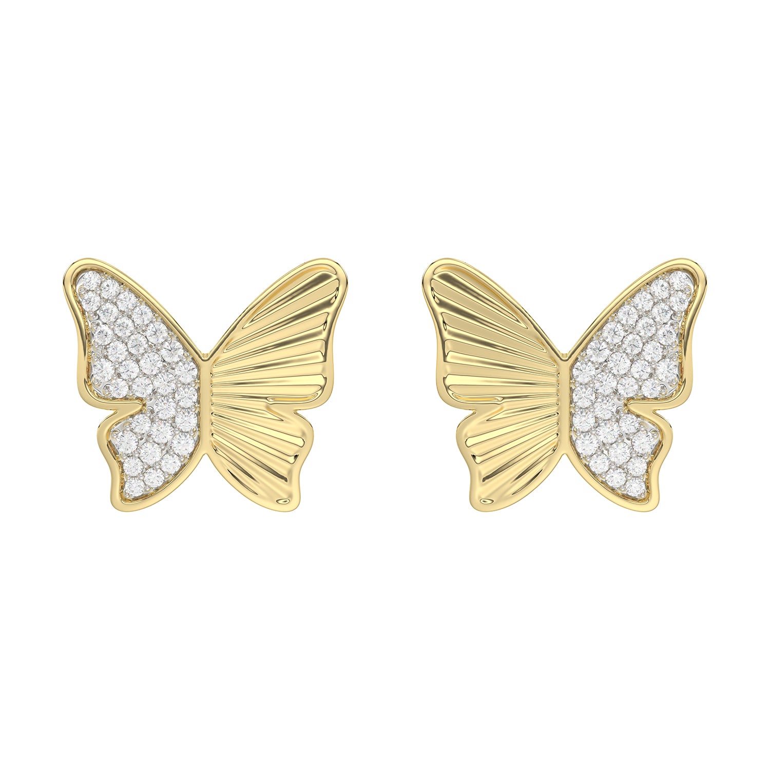 LADIES EARRINGS 0.16CT ROUND DIAMOND 10K YELLOW GOLD