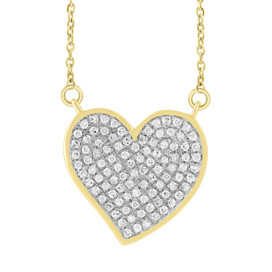 LADIES NECKLACE 0.20CT ROUND DIAMOND 10K YELLOW GOLD
