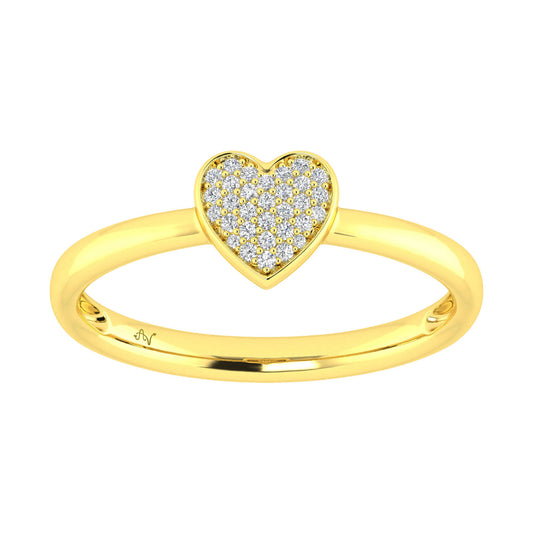 LADIES RING 0.10CT ROUND DIAMOND 10K YELLOW GOLD
