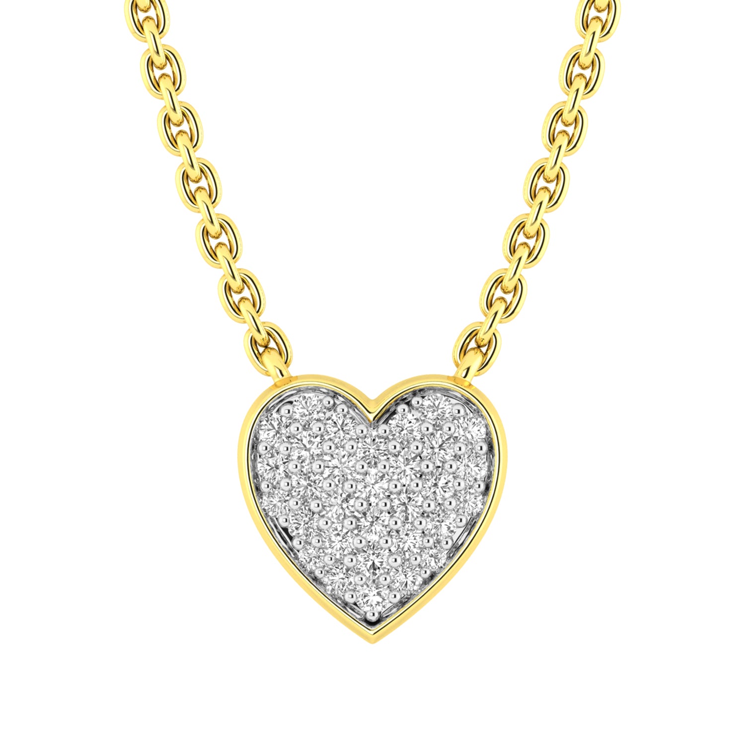 LADIES NECKLACE 0.15CT ROUND DIAMOND 10K YELLOW GOLD