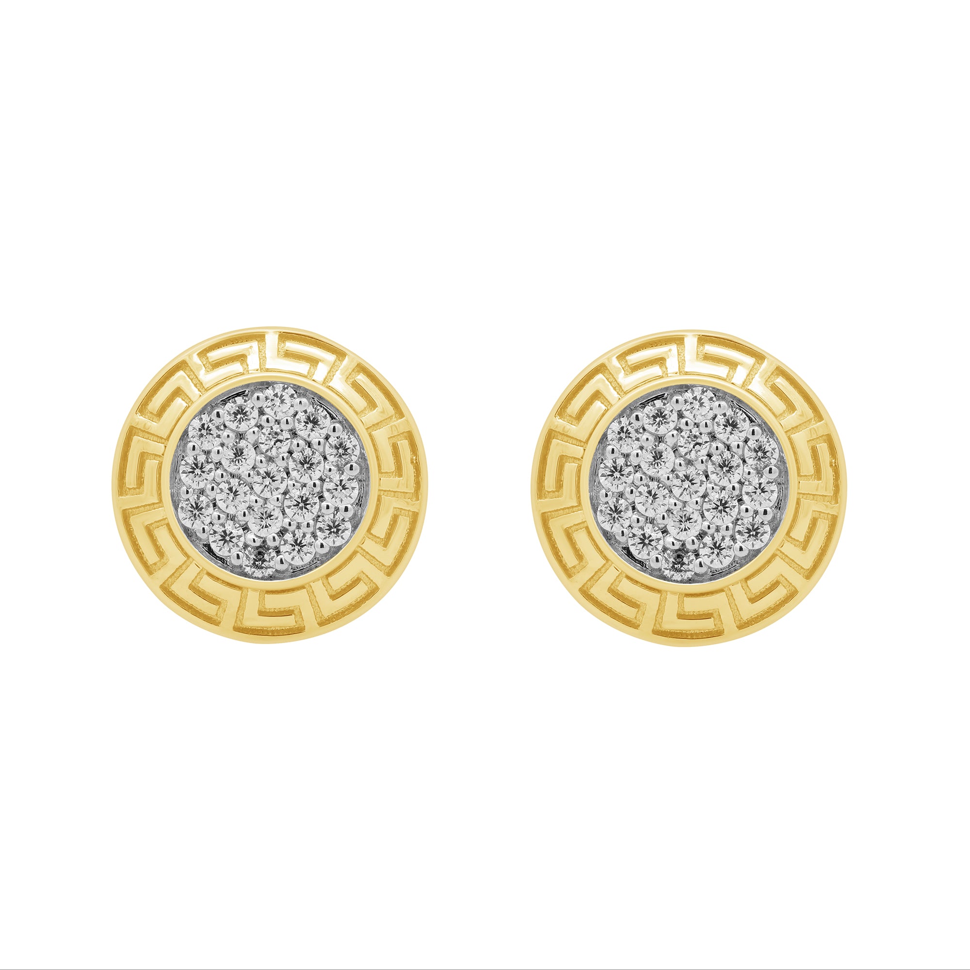LADIES EARRINGS 0.25CT ROUND DIAMOND 10K YELLOW GOLD