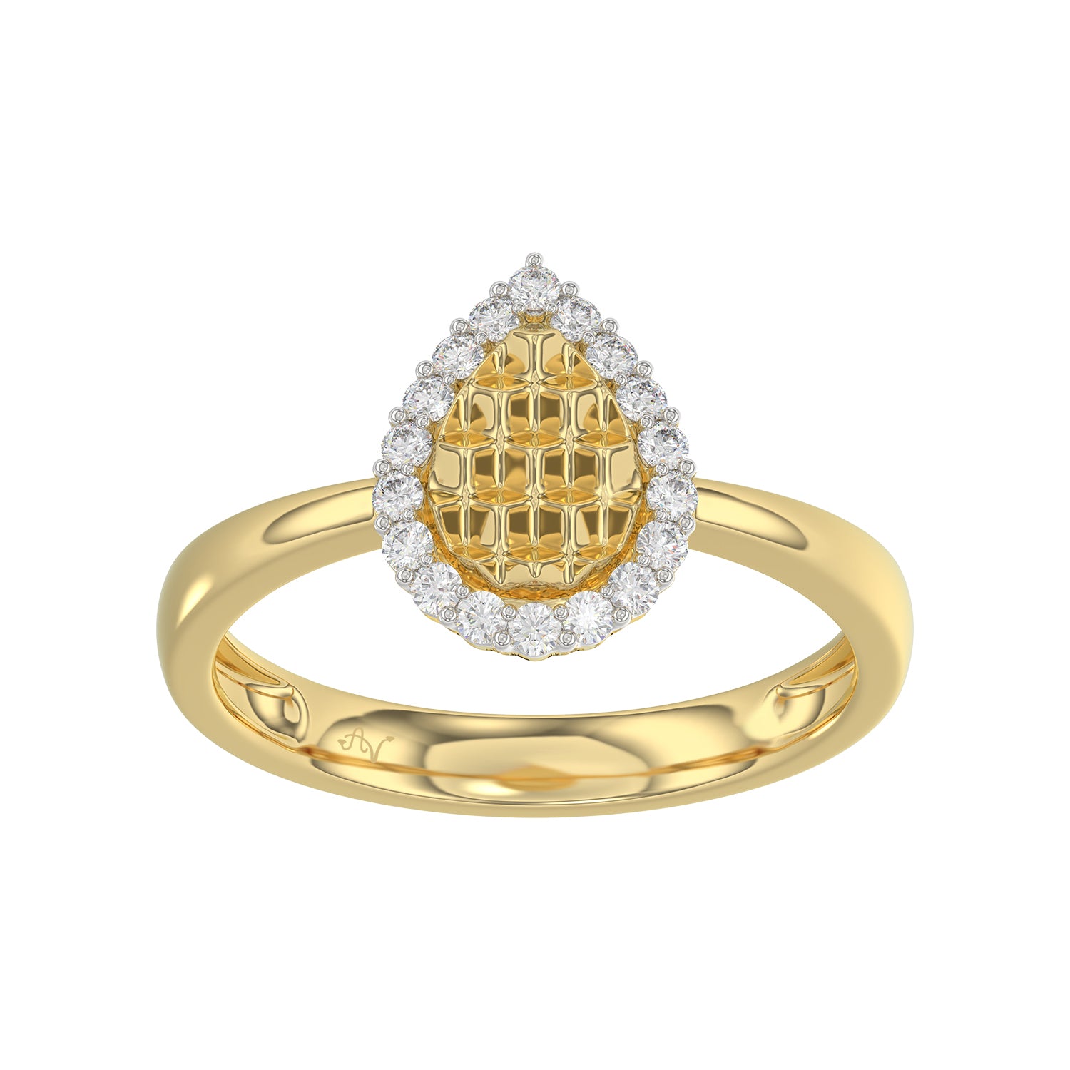 LADIES RING 0.20CT ROUND DIAMOND 10K YELLOW GOLD