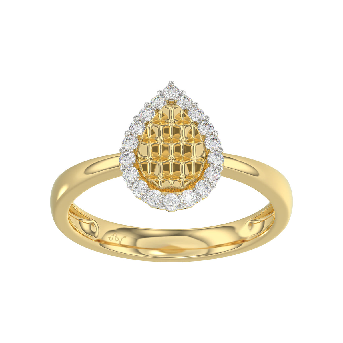 LADIES RING 0.20CT ROUND DIAMOND 10K YELLOW GOLD