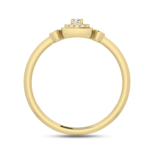 LADIES RING 0.10CT ROUND DIAMOND 10K YELLOW GOLD