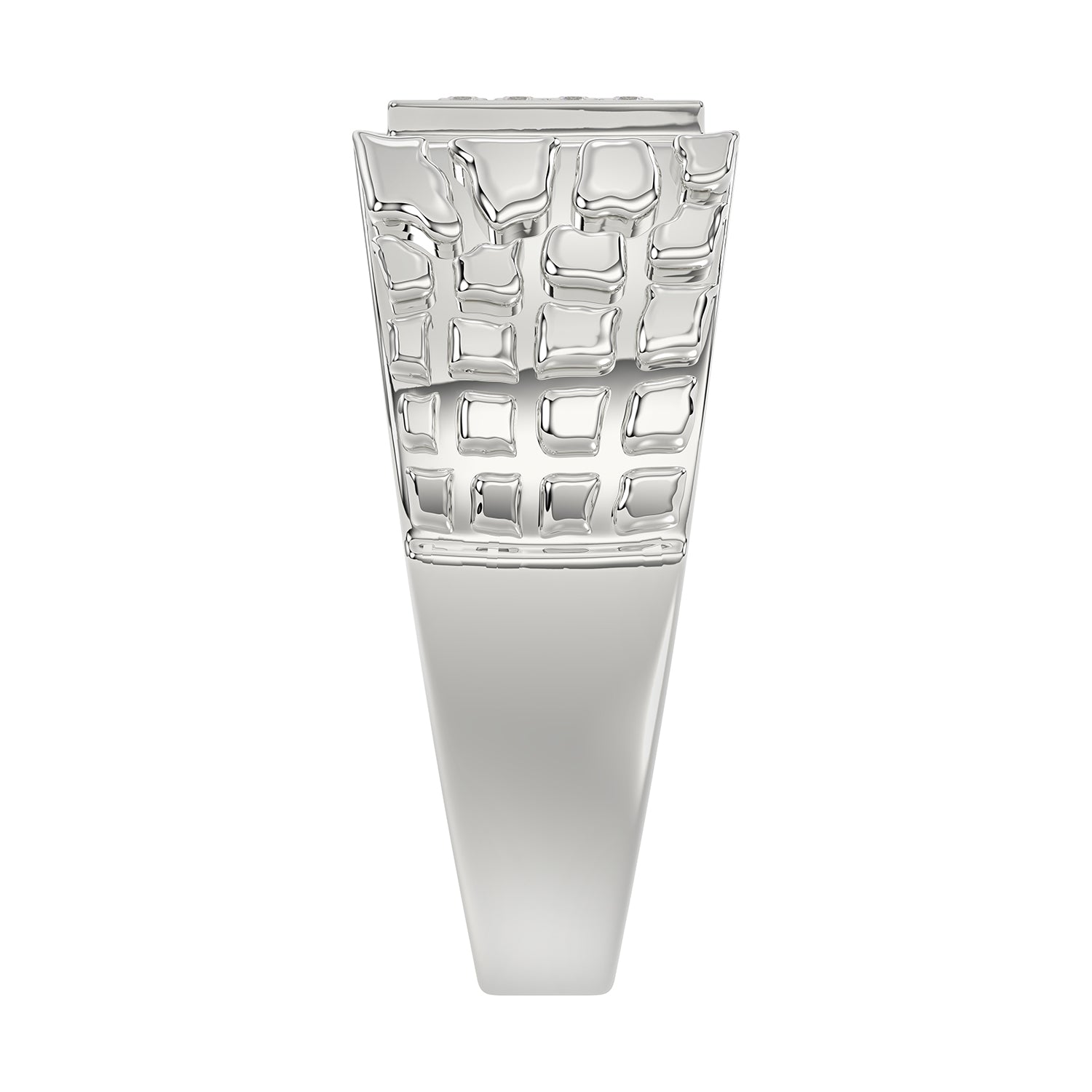�Elegant Men�S Fashion Ring 0.10Ct Round Diamond Sterling Silver White Luxury Statement Jewelry For Men