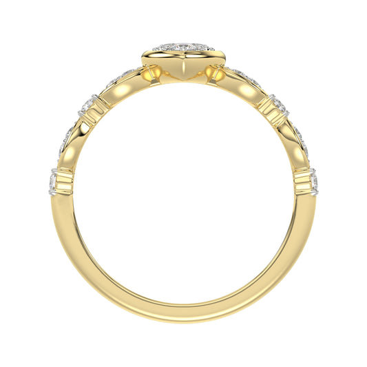 LADIES RING 0.25CT ROUND DIAMOND 10K YELLOW GOLD