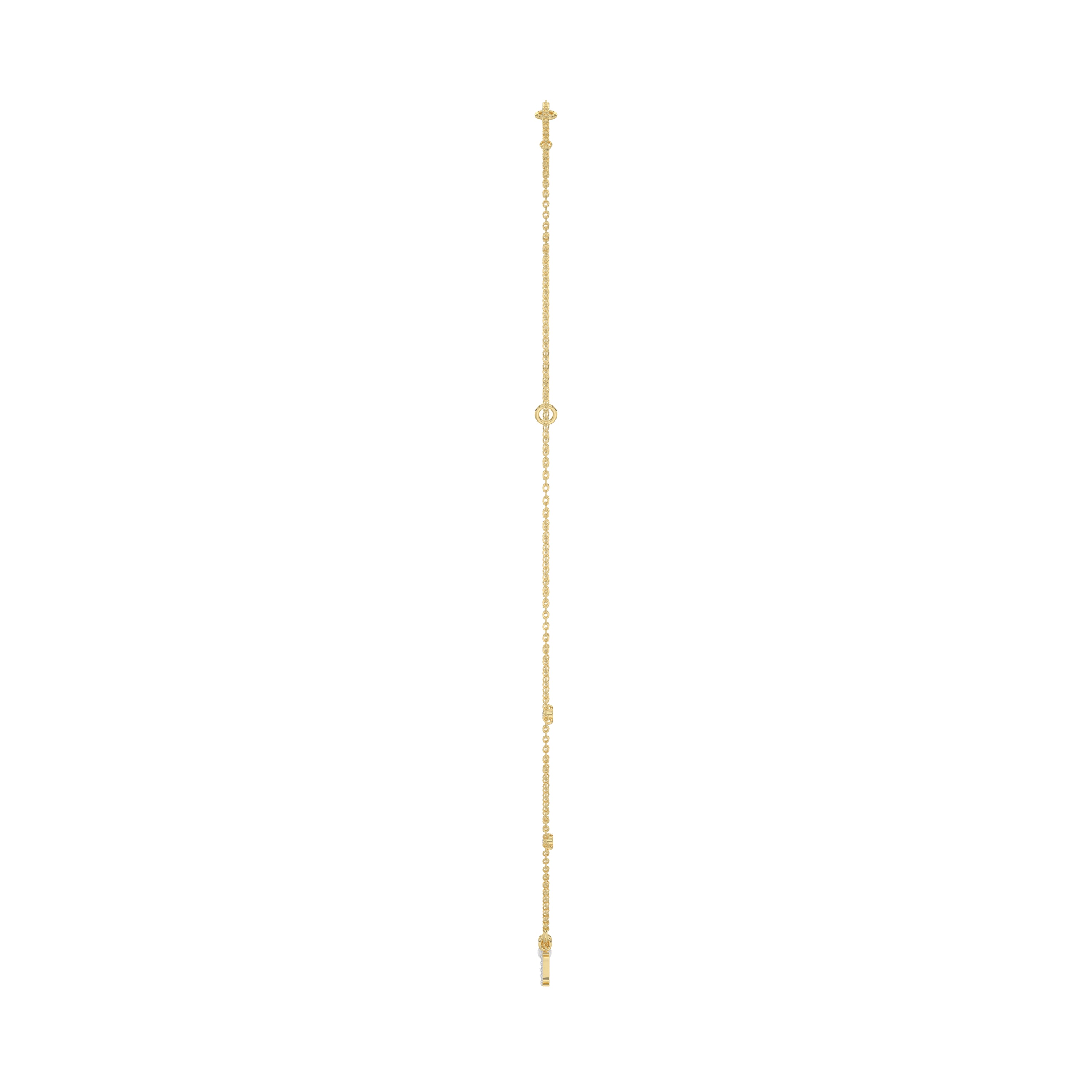 Stylish 10K Yellow Gold Ladies “H” Letter Necklace Featuring Round Ruby Diamonds And Pearl Accents. A Delicate And Personalized Fine Jewelry