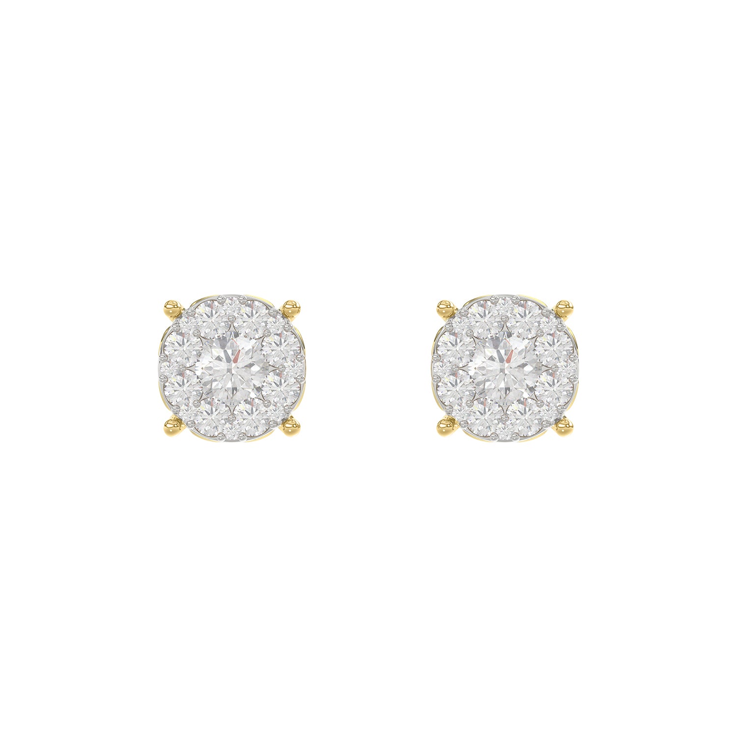 LADIES EARRINGS 0.30CT ROUND DIAMOND 14K YELLOW GOLD (SI QUALITY)