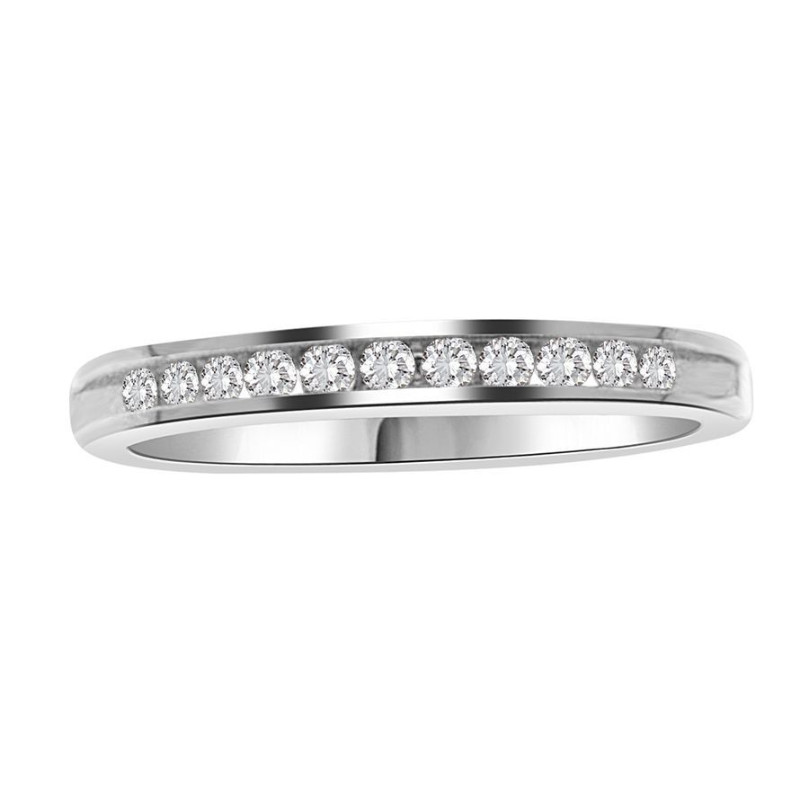 LADIES BAND 0.25CT ROUND DIAMOND 14K WHITE GOLD