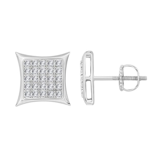0.15Ct Round Diamond Kite Design Yuva Earrings Elegant Sterling Silver Fashion Diamond Earrings
