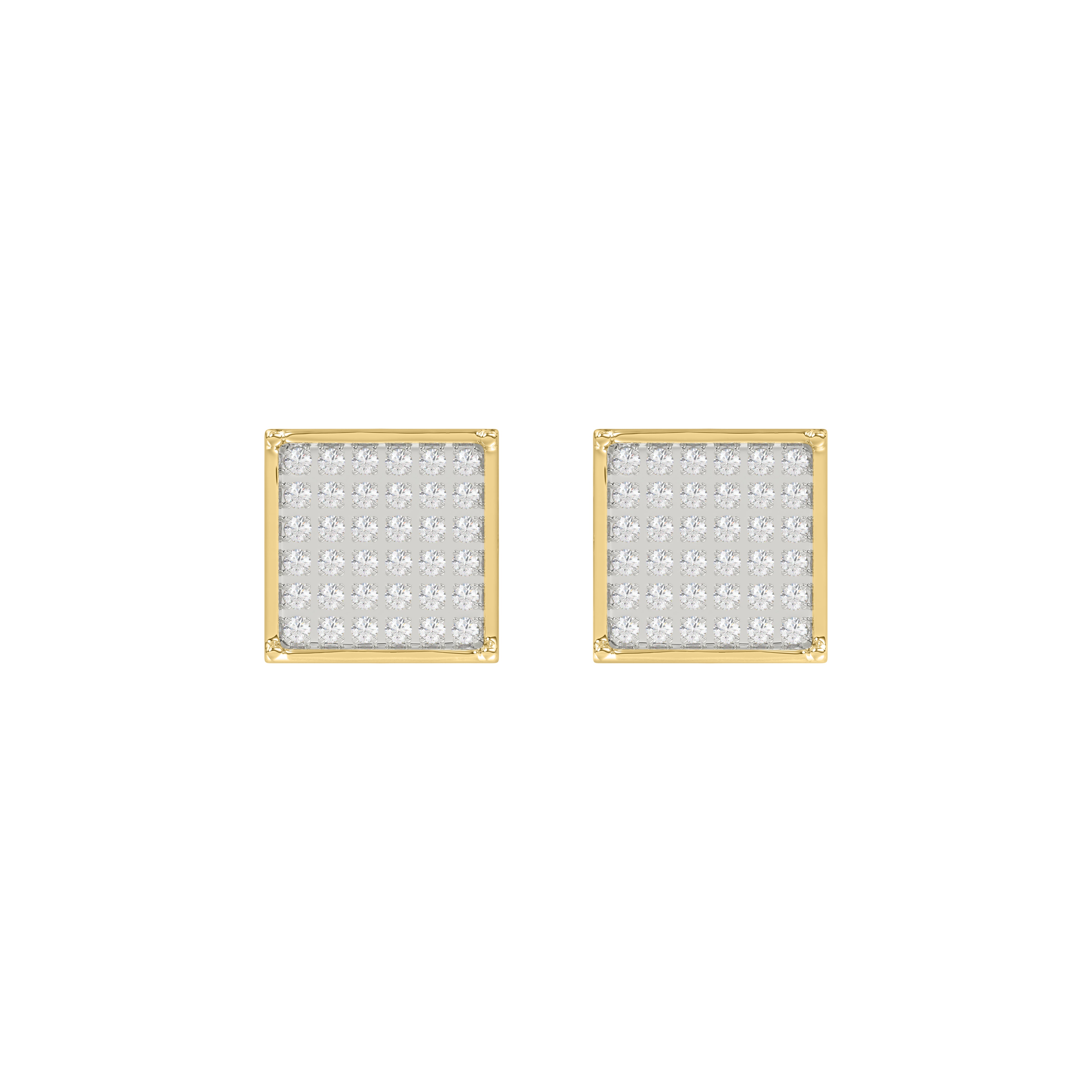10K Yellow Gold 0.25Ct Round Diamond 4 Prong Yuva Earrings Elegant Fashion Earrings Jewelry