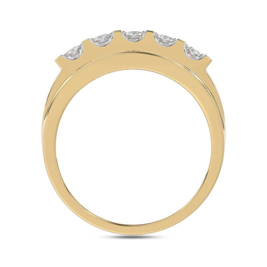 MEN'S BAND 1.50CT ROUND DIAMOND 10K YELLOW GOLD