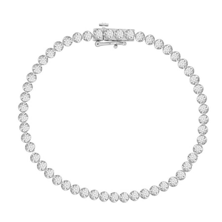 LADIES BRACELET 2.00CT ROUND DIAMOND 10K WHITE GOLD