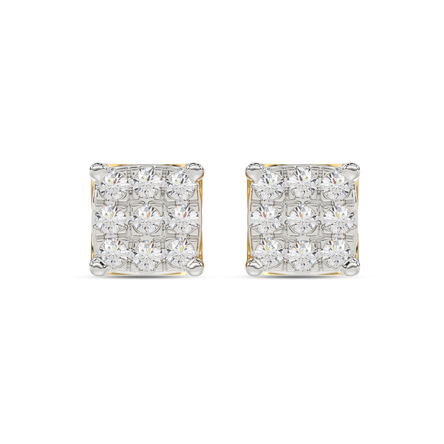 LADIES EARRING 0.25CT ROUND DIAMOND 10K YELLOW GOLD