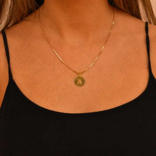 The Cutout Disk Initial Necklace