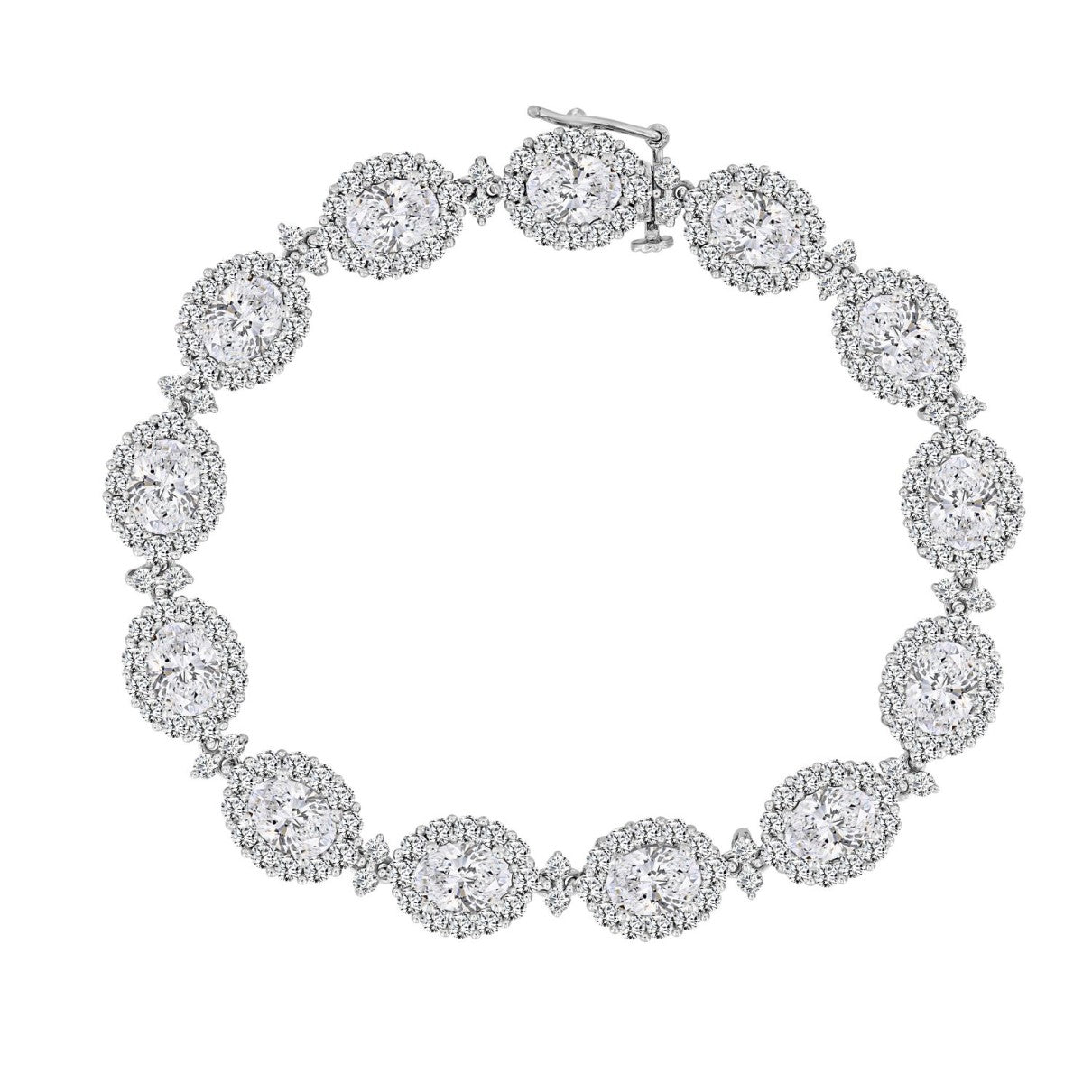 LADIES BRACELET 15 1/4CT ROUND/OVAL DIAMOND 14K WHITE GOLD