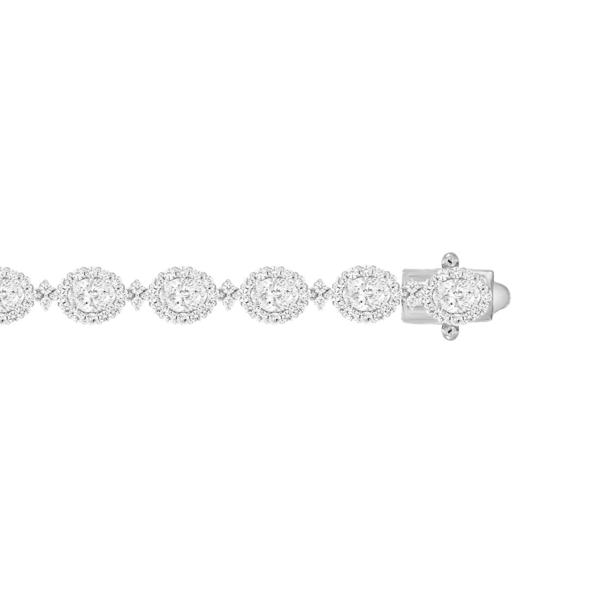 LADIES BRACELET 15 1/4CT ROUND/OVAL DIAMOND 14K WHITE GOLD