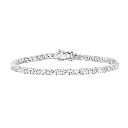 LADIES BRACELET 7CT ROUND DIAMOND 14K WHITE GOLD