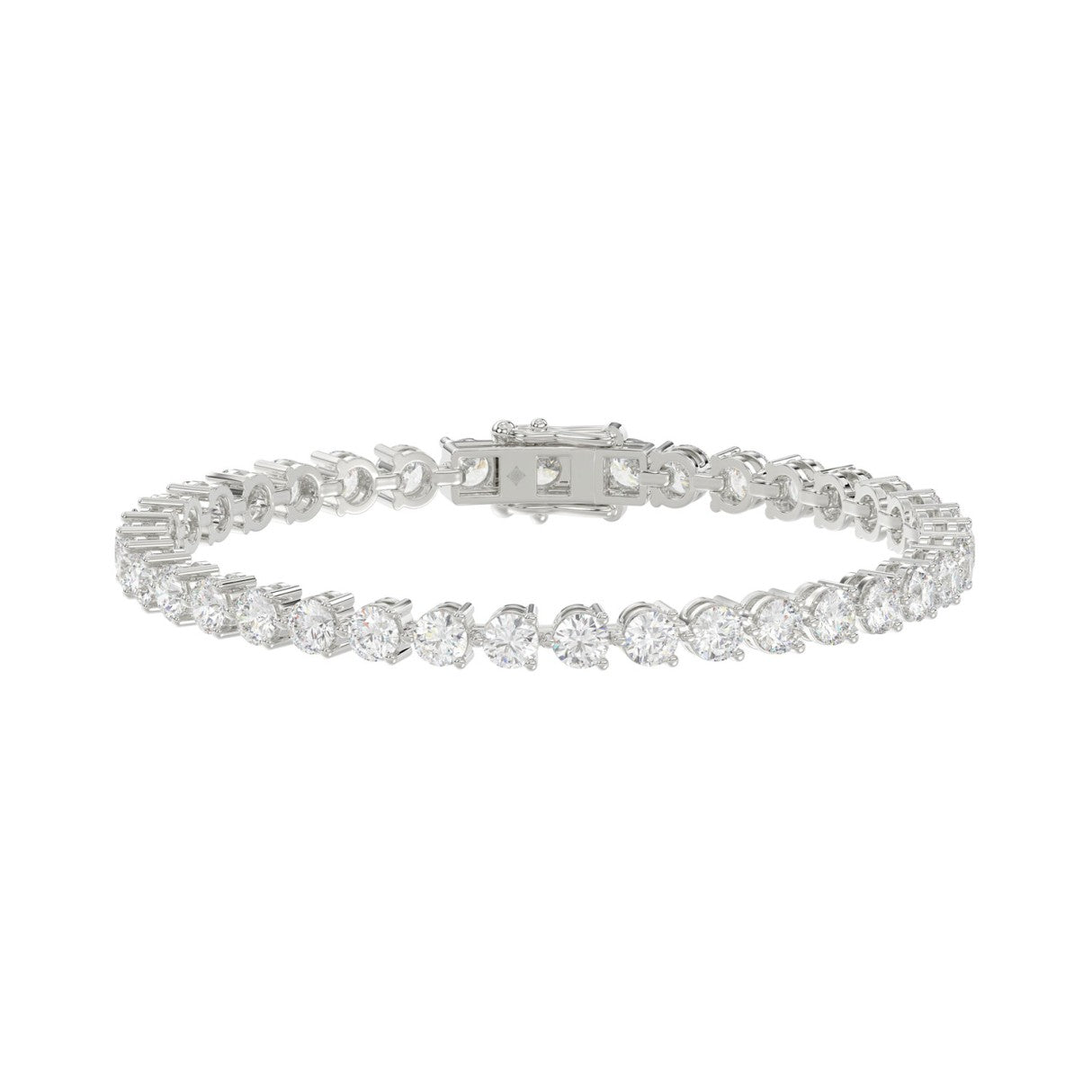 LADIES BRACELET 7CT ROUND DIAMOND 14K WHITE GOLD