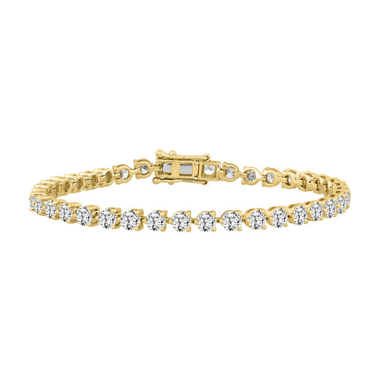 LADIES BRACELET 7CT ROUND DIAMOND 14K YELLOW GOLD