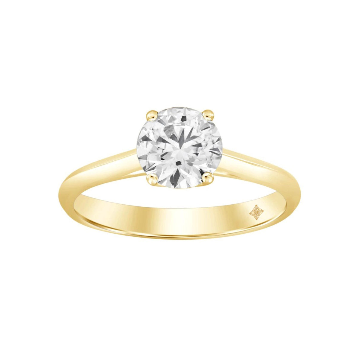 LADIES SOLITAIRE RING 1 1/2CT ROUND DIAMOND 14K YELLOW GOLD