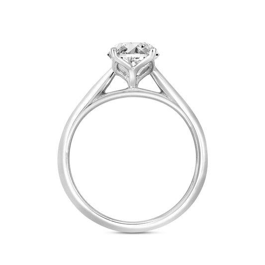 LADIES SOLITAIRE RING 3CT OVAL DIAMOND 14K WHITE GOLD