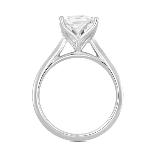 LADIES SOLITAIRE RING 1/2CT PRINCESS DIAMOND 14K WHITE GOLD