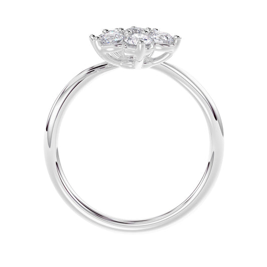LADIES RING 1CT ROUND DIAMOND 14K WHITE GOLD