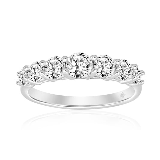 LADIES BAND 1 1/4CT ROUND DIAMOND 14K WHITE GOLD