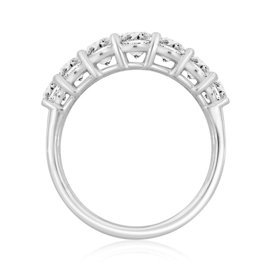 LADIES BAND 1 1/4CT ROUND DIAMOND 14K WHITE GOLD