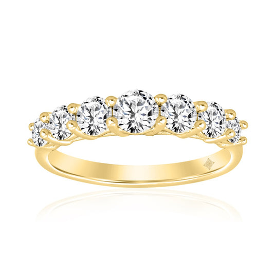 LADIES BAND 1 1/4CT ROUND DIAMOND 14K YELLOW GOLD