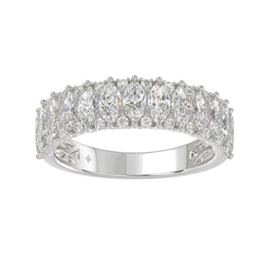 14K WHITE GOLD 1 1/2CT ROUND/MARQUISE DIAMOND LADIES BAND