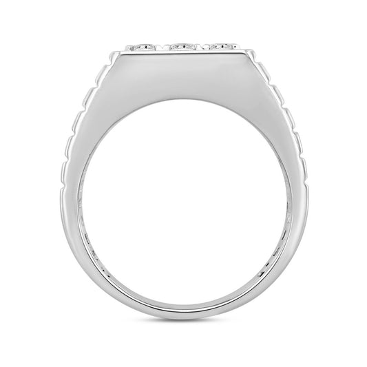 14K WHITE GOLD 1 1/2CT ROUND DIAMOND MEN'S RING