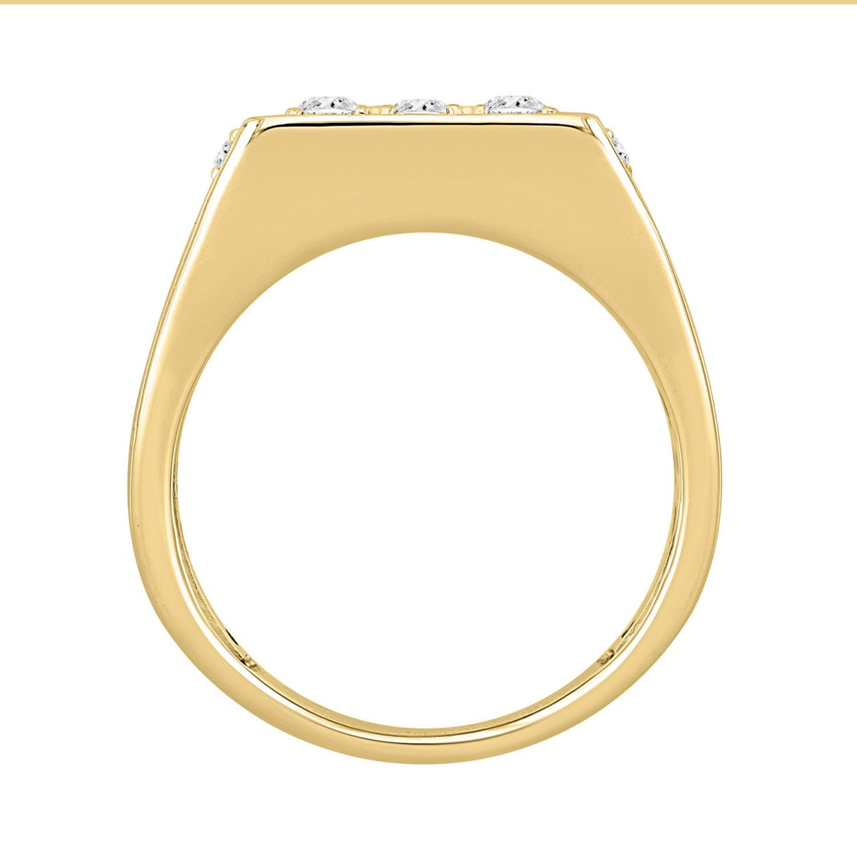 14K YELLOW GOLD 1 3/4CT ROUND DIAMOND MEN'S RING