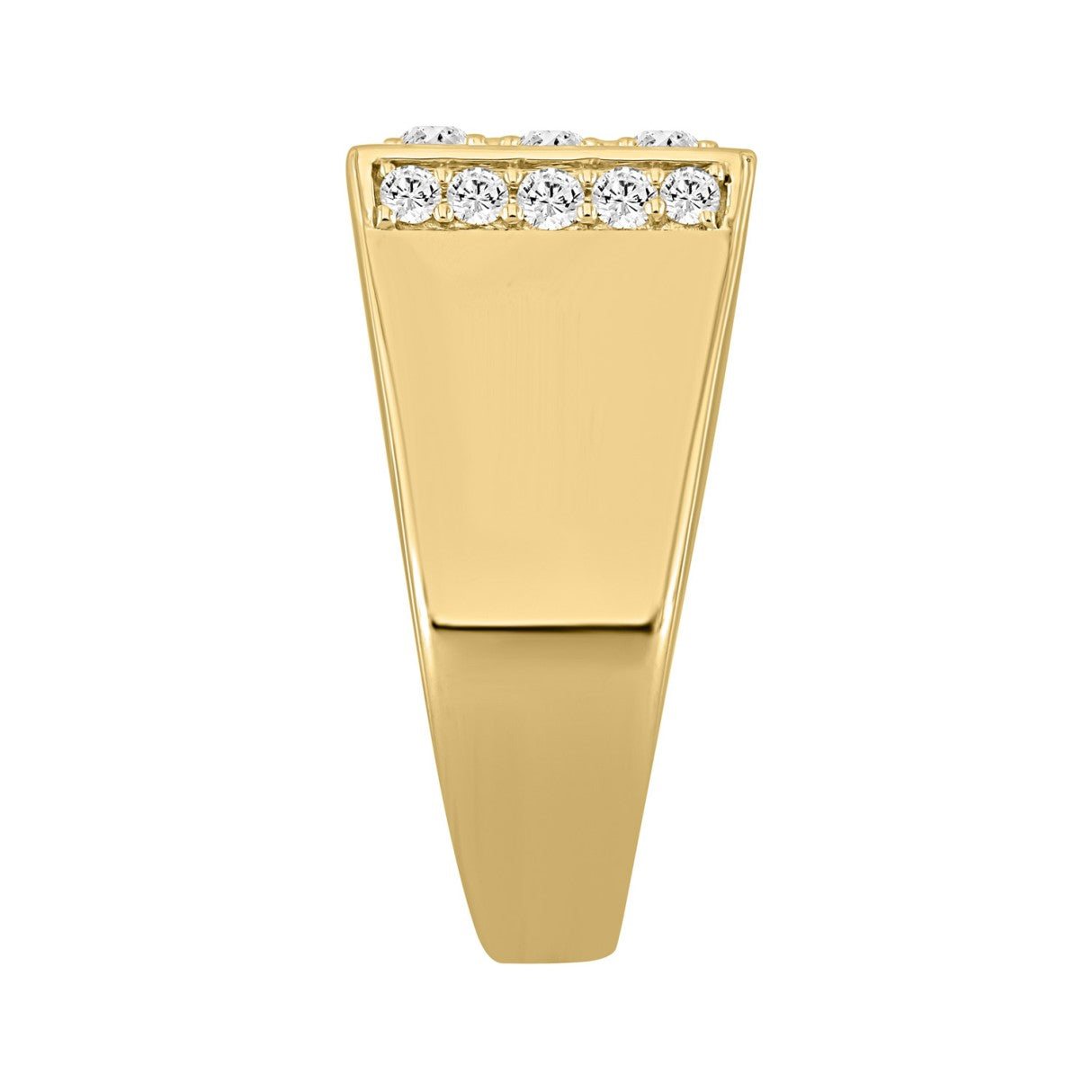 14K YELLOW GOLD 1 3/4CT ROUND DIAMOND MEN'S RING