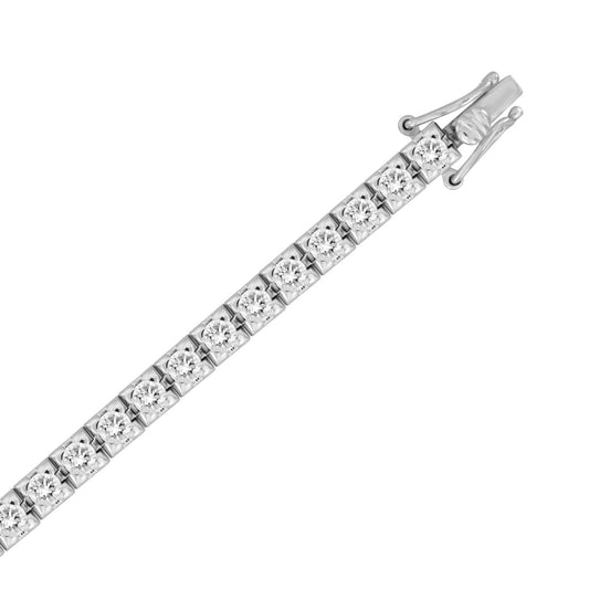 LADIES BRACELET 3CT ROUND DIAMOND 14K WHITE GOLD