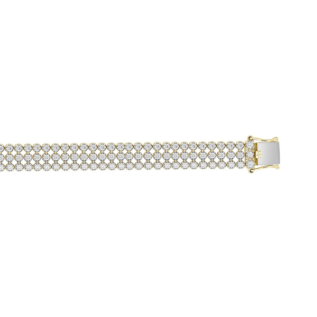 LADIES BRACELET 5CT ROUND DIAMOND 14K YELLOW GOLD