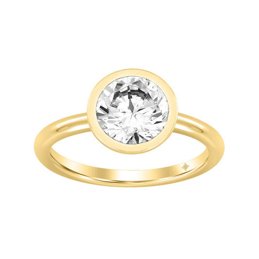 LADIES SOLITAIRE RING 2CT ROUND DIAMOND 14K YELLOW GOLD (CENTER STONE ROUND DIAMOND 2CT )